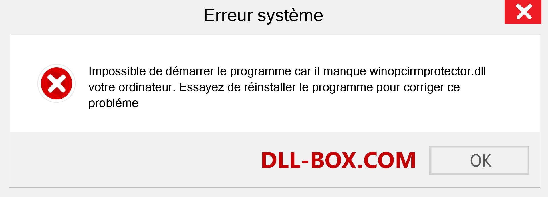 Le fichier winopcirmprotector.dll est manquant ?. Télécharger pour Windows 7, 8, 10 - Correction de l'erreur manquante winopcirmprotector dll sur Windows, photos, images